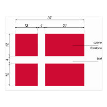 Danmark-Proportionerar den Danmark flagga Vykort
