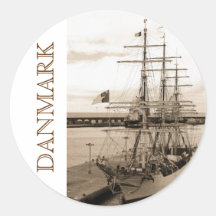 Danmark Runda Klistermärken
