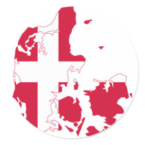 Danmark sjunker kartlägger DK Runda Klistermärken