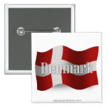 Danmark som vinkar flagga knapp med nål