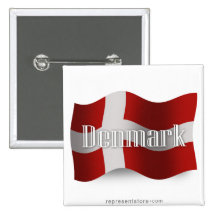 Danmark som vinkar flagga knapp med nål
