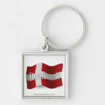 Danmark som vinkar flagga nyckelringar