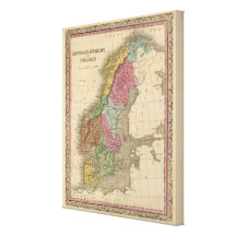 Danmark sverige, norge sträckt canvastryck