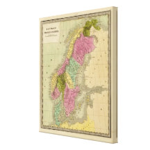 Danmark, sverige och norge sträckta canvas tryck