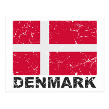 Danmark vintageflagga vykort