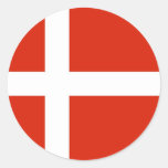 Dannebrog; Den officiella flagga av Danmark Runda Klistermärken
