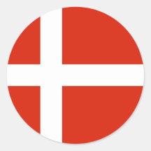 Dannebrog; Den officiella flagga av Danmark Runda Klistermärken