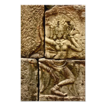 Dans Apsara på Angkor Wat Cambodja Fotografiskt Tryck