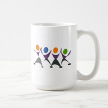 Dansa för tecknad folk kaffe koppar