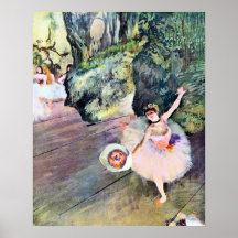 Dansare med en bukett av blommor av Edgar Degas Affisch