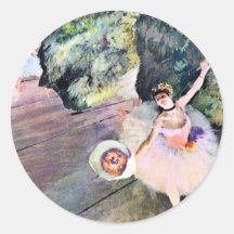 Dansare med en bukett av blommor av Edgar Degas Klistermärke