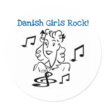 Danskaflickor vaggar rund klistermärke