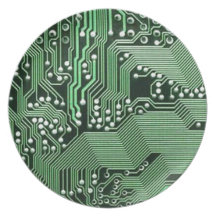 Datoren går runt stiger ombord dinner plate
