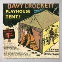 Davy Crockett lekstugaTent Print