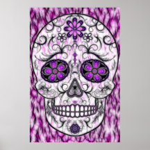 Day of the deadsockerskalle - rosor & lilor 1,0 print