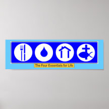 De fyra essentialsna för liv posters