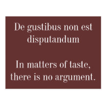 De Gustibus… Vykort