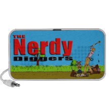 De Nerdy grävarearna - logotypdoodle högtalare