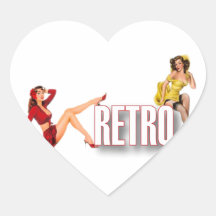 De RETRO brännmärker Hjärtklistermärken
