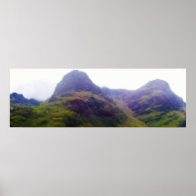 Decending mist över glenen Coe Affischer