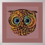 decorative cute owl bird print