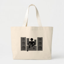 Deejay med turntablen och högtalare tote bags