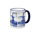 Delft blåttkvarn kaffe muggar