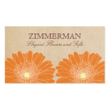 Delikat daisy visitkort, orangeblommor