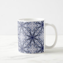 Delikat elegansblått och vit kaffe koppar