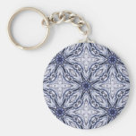 Delikat elegansblått- och vitkeychain nyckel ringar