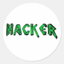 Deluxe Hackerbusestilsort Rund Klistermärke