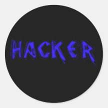 Deluxe Hackerbusestilsort Runda Klistermärken