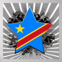 Demokratisk Republic of the Congo stjärna Affischer