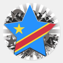 Demokratisk Republic of the Congo stjärna Klistermärken