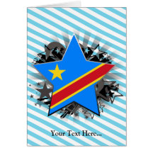 Demokratisk Republic of the Congo stjärna Hälsnings Kort