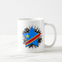 Demokratisk Republic of the Congo stjärna Kaffe Mugg