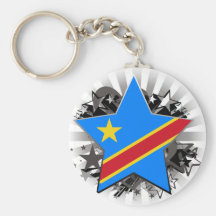Demokratisk Republic of the Congo stjärna Nyckel Ring