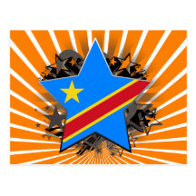 Demokratisk Republic of the Congo stjärna Vykort