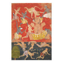 Demon Kumbhakarna som besegras av Rama och Lakshma Anpassade Inbjudningskort