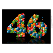 den 46th födelsedagen med numrerar bildat från bol kort