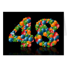 den 48th födelsedagen med numrerar bildat från bol hälsnings kort