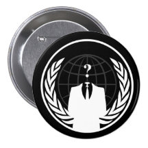 Den anonyma internationellsvarten knäppas knappar med nål