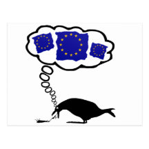 Den Anti EUROEN, den anti europén puke design Vykort