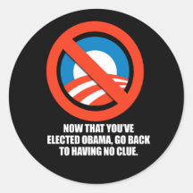 Den Anti-Obama - nu har du valt obama, går bac Rund Klistermärke