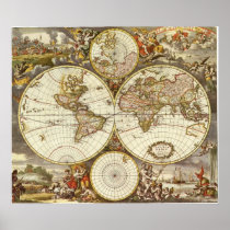 Den antika världen kartlägger, C. 1680. Vid Freder Affischer