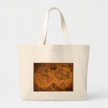 Den antika världskartan bär hänger lös tote bags