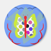 Den Artsy polkaen pricker fjärilsmagneten Magnet För Kylskåp