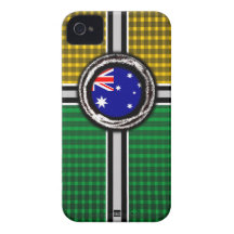 Den Australien flagga utföra i relief det gröna gu Case-Mate iPhone 4 Case