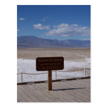 Den Badwater handfatet undertecknar vykortet