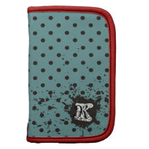 Den beställnings- färgpolkaen pricker den zippered personlig almanackor av folio